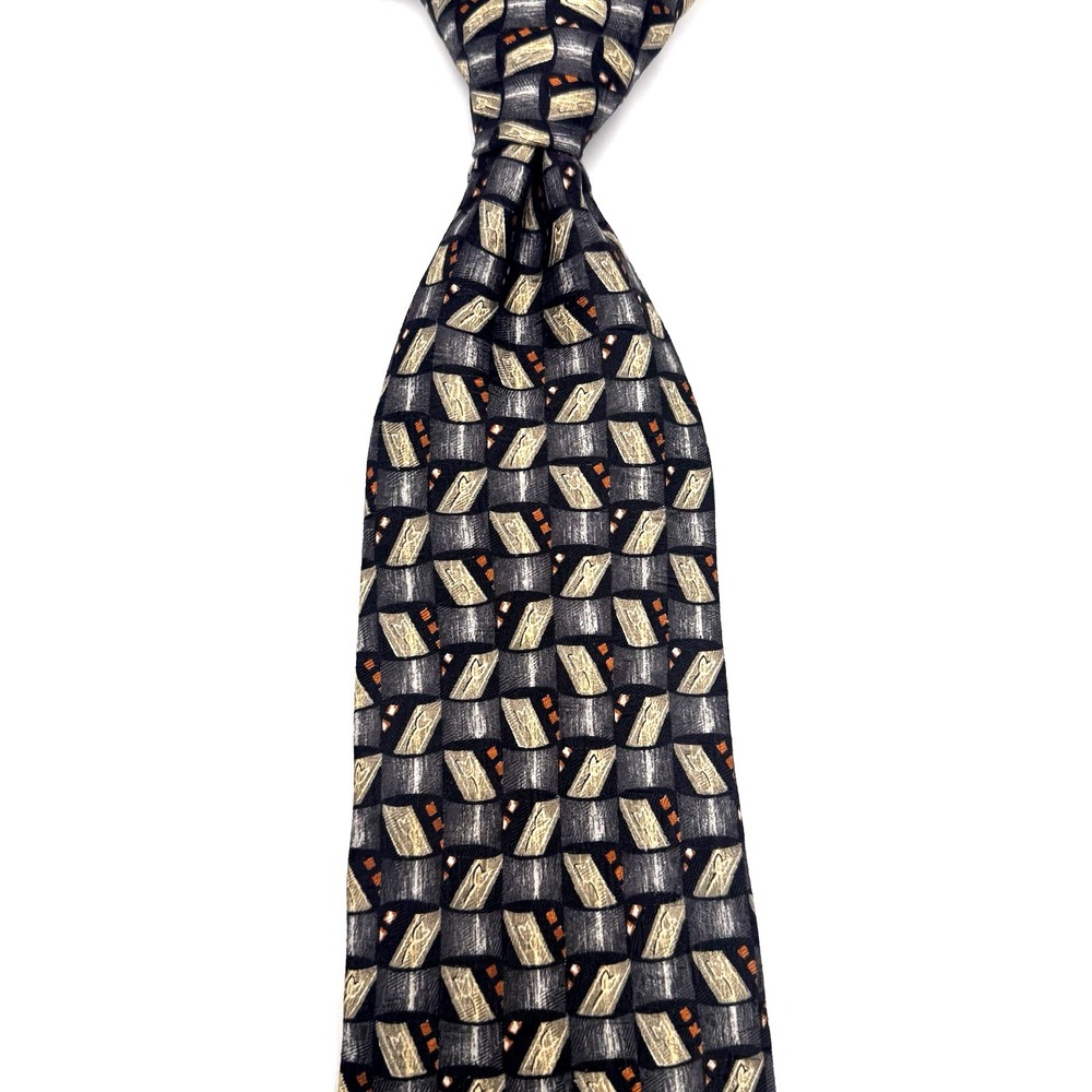 Vtg Ermenegildo Zegna Silk Tie Men 59"x4" Gray Italian Old Money Quiet Luxury